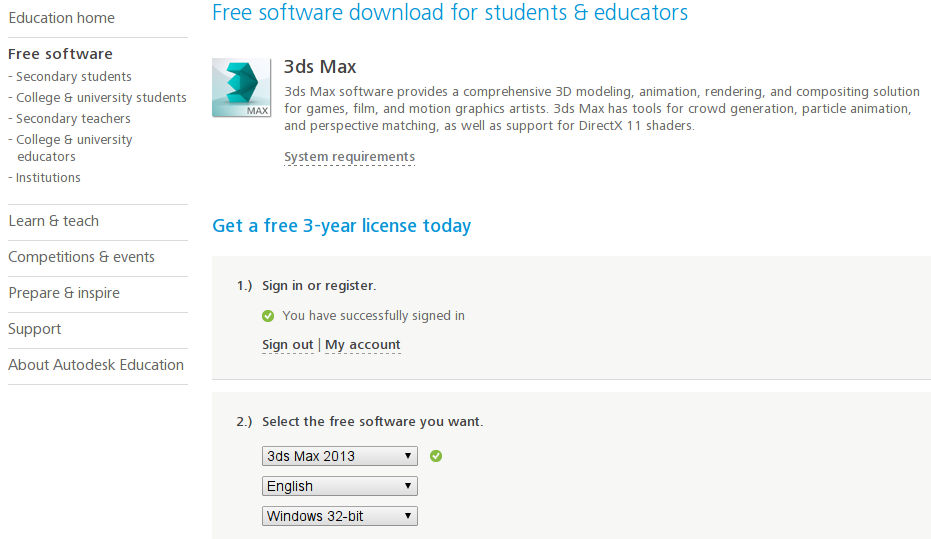 Free Autodesk software for education